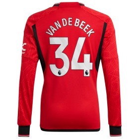 Camisola Manchester United Van De Beek 34 Equipamento Principal 2023-24 Manga Comprida